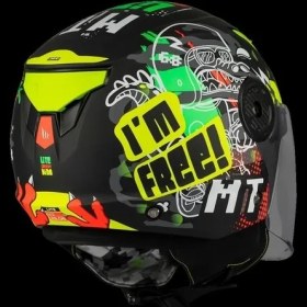 Resim MT METMETS OF514 LITE DINO A1 MSTT BLACK MOTOSİKLET ÇOCUK KASKI 