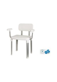 Resim Primanova Cappadocia Paslanmaz Banyo Taburesi Sırt ve Kol Destekl Beyaz 