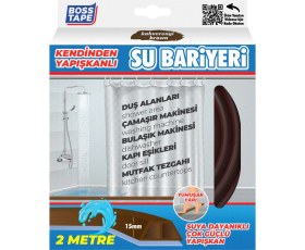 Resim Boss Tape Duş, Kapı Eşiği, Mutfak Tezgahı Etrafı Su Kesici Bariyer Kahverengi - 2 Metre 