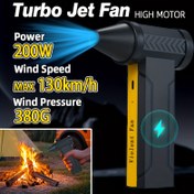 Resim HIPAPPY Taşınabilir Turbo Jet Fan Hava Üfleyici - 380g İtme Yüksek Güçlü Soğutma Fanı, MAX 130km/saate Kadar Rüzgar Hızı, Type-C Hızlı Şarj, 10000mAh Pil ve Fırçasız Motor ile Kar Giderme, Barbekü, Kamp, Babalar Günü Hediyesi, Mini Hava Üfleyici, Açık Hava Temizleme Aracı, Dayanıklı Yapı 