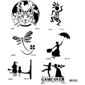 Resim Kedi Cadı Hint Kınasıyla Geçici Dövme Yapma Seti 