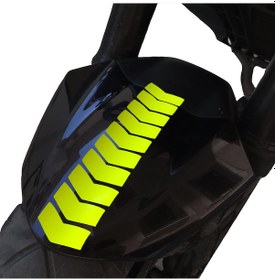 Resim Ok Tasarımlı Floresan Sarı Çamurluk Kask Sticker Çınar Extreme 