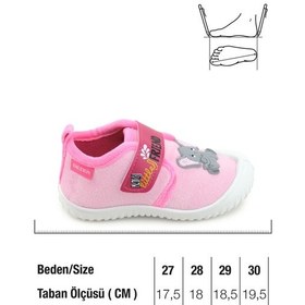 Resim Gezer Kız Çocuk Kışlık Tek Cırt Cırtlı Ayarlanabilir Rahat Taban Ev, Bahçe, Okul, Kreş Panduf Ayakka Pembe 