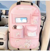 Resim Xuweiwei Bunny 1 Adet Pu Deri Kare Koltuk Arkası Organizer Dokunmatik Ekran Kontrolü Anti Kick Paspas 