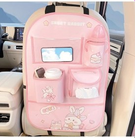 Resim Xuweiwei Bunny 1 Adet Pu Deri Kare Koltuk Arkası Organizer Dokunmatik Ekran Kontrolü Anti Kick Paspas 