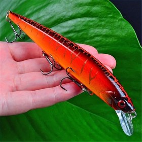 Resim 1 adet Gerçekçi Wobbler Balık Yemi, 3D Gözler 14cm/18.5g Sahte Hard Bait Balıkçılık Takımı Yüzen Yem 6# Kanca ile 