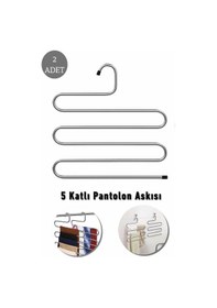 Resim Mithra Life 2 Adet Metal 5 Katlı Pantolon Eşarp Askısı Mıt1030 Gri 