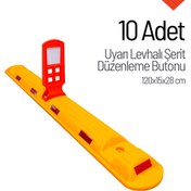 Resim İleri Trafik 10'lu Uyarı Levhalı Şerit Düzenleme Butonu Seti 120x15x28 cm 