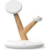Resim Natura Üçlü Kablosuz Şarj Aleti Ürünleri Ve Magsafe İçin Hızlı Şarj İstasyonu 