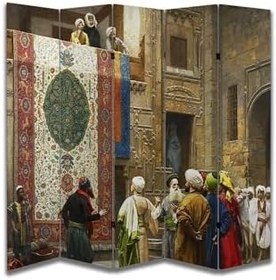 Resim Jean Leon Gerome - Halı Tüccarı Temalı Paravan Room Divider Oda Bölücü PRVN-JLG1, 220 x 180 