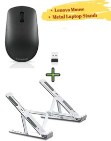 Resim LENOVO 400 Wireless Kablosuz Mouse GY50R91293, 6 Kademeli Yükseklik Ayarlı Metal Laptop Standı 