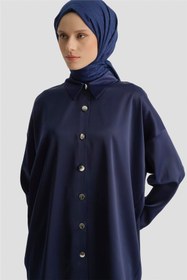 Resim Armine Saten Tunik Lacivert 