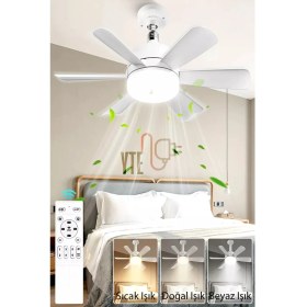 Resim YTE Sessiz 6 Kanatlı Dim Işıklı Uzaktan Kumandalı Işıklı Tavan Vantilatörü 