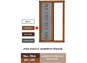 Resim Mediterian 60 x 120 Plise Pileli Sürgülü Sineklik 0-60 x 0-120 Cm(Pencere) Pilise Sineklik Akordiyon 