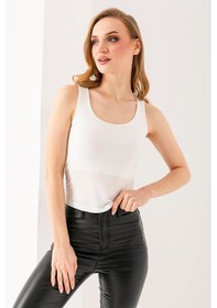 Resim Giysa Kadın Askılı Bisiklet Yaka Basic Bluz Beyaz - 25y 2409 Beyaz 