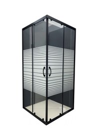 Resim Durul Duşakabin Kare Siyah Profil Çizgili 5Mm Siyah 