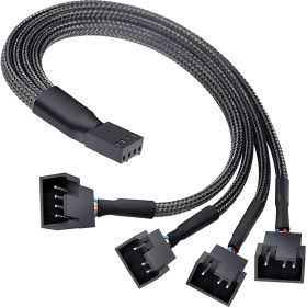 Resim 4 Pin Pwm Fan Kontrol Kablosu 4p Dişi 3+3+3+4p Erkek 4pinli Fan Uzatma Fan Çoklayıcı Pwm Kablo 