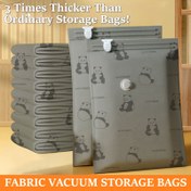 Resim 3/7 parça kumaş vakumlu saklama torbaları seti, ev seti, yer tasarrufu sağlayan kapalı kumaş sıkıştırma torbaları, kalınlaştırılmış yükseltilmiş su geçirmez malzeme, aşınmaya dayanıklı ve delinmez, ev saklama, giysi saklama, yorganlar, yastıklar, havlular, battaniyeler, yatak takımı için uygun 