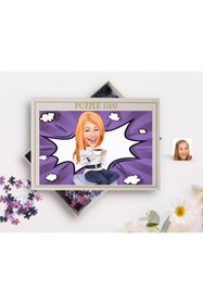 Resim Bk Gift Kişiye Özel Kadın Karikatürlü 1000 Parça Profesyonel Puzzle-101 