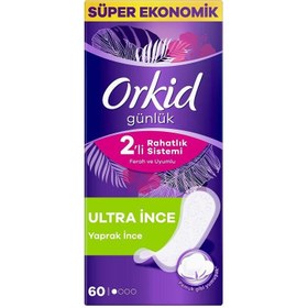 Resim Orkid Yaprak Günlük Hijyenik Ped Normal Süper Ekonomik Paket 60'lı 