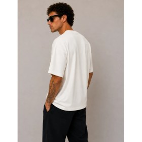 Resim We&Me Oversize Boxy Fit Erkek T-Shirt - Kalın Pamuklu, Green Future Baskılı, Sokak Stili Premium Tişört 