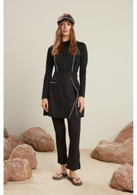 Resim Manuka Tesettür Biyeli Mayo Etek Siyah 