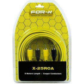 Resim For-X Rca + Rca 5 Metre Oto Anfi Kablosu X-25Rca 