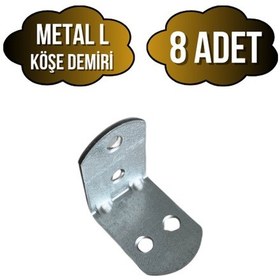 Resim L Bağlantı Demiri Dolap Köşe Bağlantı Demiri Metal Ölçüler:30 30 23mm 8 Adet Gri 