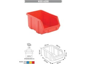 Resim A200 Plastik Avadanlık Seti, 10 Adet, Gri Renk, Dayanıklı ve Kullanışlı Ürün. 