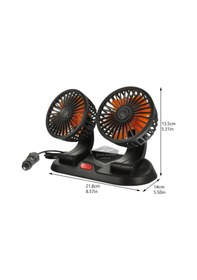 Resim Üniversal Oto Ofis Araç İçi Torpido Üstü Vantilatör Çift Başlıklı Çakmaklık Girişli Kademeli Soğutucu Fan 360 Vantilatör 56645861 