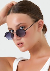Resim Nilu Moda Elips Unisex Moda Güneş Gözlüğü Siyah Çerçeve Siyah Cam 