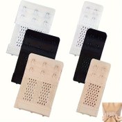 Resim 6-Pack Sütyen Uzantıları, Çukur Tasarım Polyester Örgü Kumaş, Düz Renk, Genç Tarz, Yüksek Esneklik Paslanmaz Çelik Sütyen Klapeleri, Rahat Nefes Alabilir İç Çamaşırı Aksesuarları 
