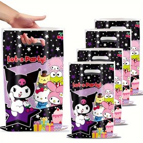 Resim 10 adet, 20 adet, 30 adet Sevimli Sanrio Kuromi Cinnamoroll Parti Hediye Kutuları, Doğum Günleri, Düğünler ve Tatil Kutlamaları için Mükemmel, Çok Fonksiyonlu Hediye Çantaları | Eğlenceli Karakter Tasarımı | Plastik Hediye Torbaları, Noel için İdeal, Noel için En İyi 