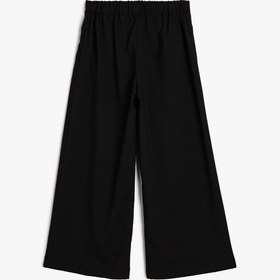 Resim Koton Geniş Paça Pantolon Beli Lastikli Siyah 5wkg40026aw Siyah 