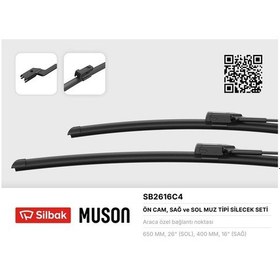 Resim Sılbak Silecek Süpürgesi 650/400mm Muz Tipi C-hr 10/16 IS00-SILBAK SB2616C4 