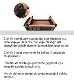 Resim Holmer Lüks Cibinlik Holmer Park Yatak ve Anne Yanı için Kahverengi 
