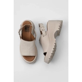 Resim Bueno Shoes Krem Deri Kadın Dolgu Topuklu Sandalet 01WY12601 01WY12601 