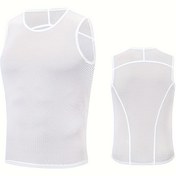 Resim HISERWA Erkek Yelek Üstü Bisiklet Temel Katman - %100 Polyester Örgü Kumaş, Nefes Alabilir ve Yüksek Esnek, Katı Renk Mürettebat Boyun Vest için Koşu, Spor, Dört Mevsim - Hızlı Kurutma İnce Uygun İç Çamaşırı 