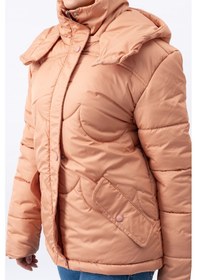 Resim Acw Fashion Bulut Desenli Oversize Çıkarılabilir Kapüşonlu Modern Kadın Mont Lacivert 