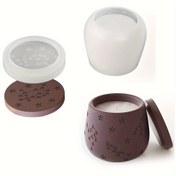 Resim Yıldız Kavanozu Reçine Kalıbı Kapaklı - Çimento, Alçı ve Epoksi Reçine için İki Boyutlu Yıldız Desenli Silikon Kalıp - DIY Mumluk, Ev Dekorasyon El Sanatları, Benzersiz Reçine Kalıpları, Dekoratif Alçı İşleri, Yaratıcı Tasarım, Çok Amaçlı El İşi Kalıbı 