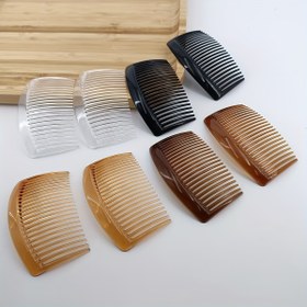 Resim 2 adet 8.5cm Fransız Twist Saç Tarağı Kadınlar İçin - Şık, Kokusuz Plastik Saç Aksesuarı Tüm Saç Tipleri İçin, 23 Diş 