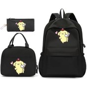 Resim Fochsia Siyah Pompompurin Okul Çantası Ve Kalemlik Seti Büyük Kapasiteli Ayarlanabilir Askı Siyah 