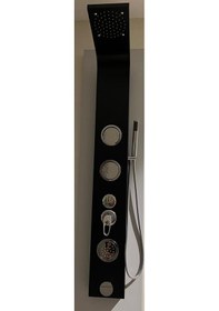 Resim Sam Banyo Camel Yuvarlak Jetli Duş Paneli Siyah 