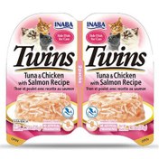 Resim Inaba Twins Ton Balıklı Somonlu ve Tavuklu Kedi Ödül Jölesi 2 x 35 Gr 