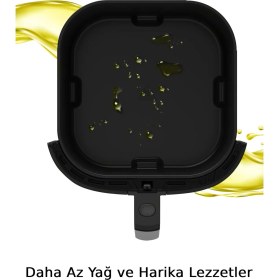 Resim 5 Litre Yağsız Fritöz, Siyah, Güçlü ve Sağlıklı Pişirme, Türkiye Garantili 