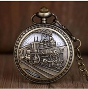 Resim keyfimshop Kişiye Özel Retro Tren Kabartmalı Quartz Köstekli Saat 