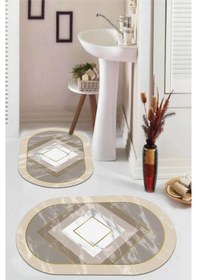 Resim Multi Kaymaz Taban Oval Banyo Paspas Takım Bb-101 çok renkli 