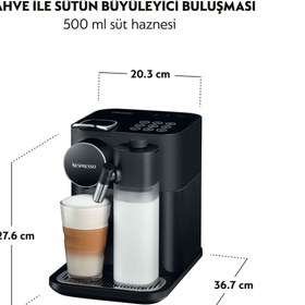 Resim Nespresso F531 Black Gran Lattissima Kapsüllü Kahve Makinesi (siyah) 