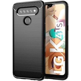 Resim Microcase Lg K41s Brushed Carbon Fiber Silikon Kılıf - Siyah 