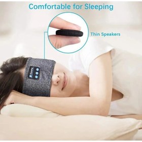 Resim enjoyit Bluetooth Uyku Kulaklıklar Spor Bandı Ince Yumuşak Elastik Rahat Kablosuz Müzik Kulaklık Göz Maskesi 